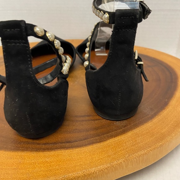 ZARA Pearl Ankle Strap Pointed Toe Flats - Picture 6 of 10